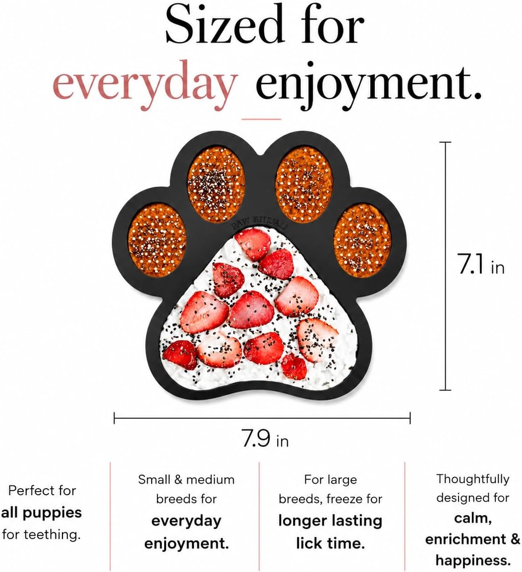 Calm Lick Mat for Dogs-Slow Feeder Silicone Mat (Stone)