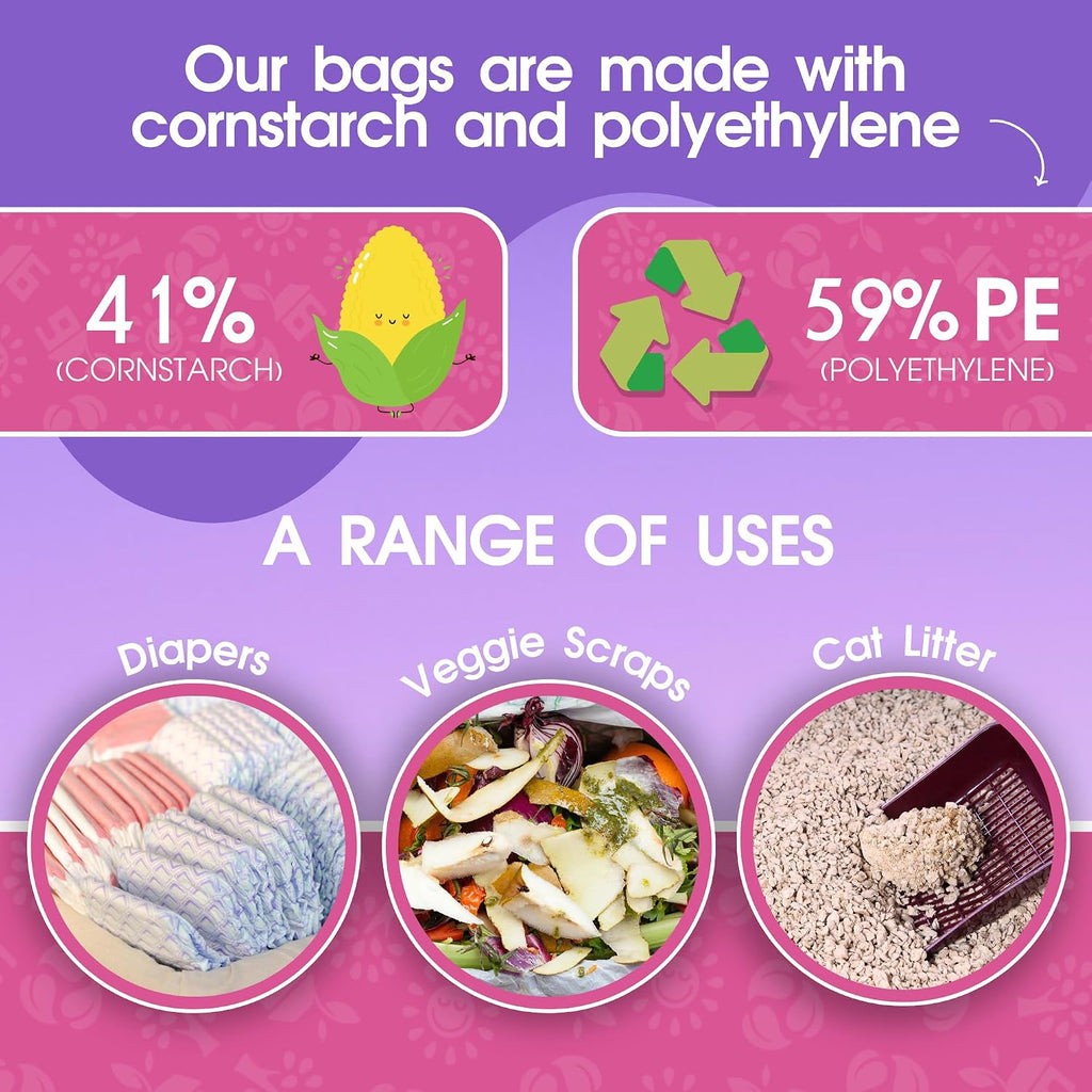 Pet N Pet Dog Poop Bags Rolls, 720 Count, Lavender Scented, Colorful