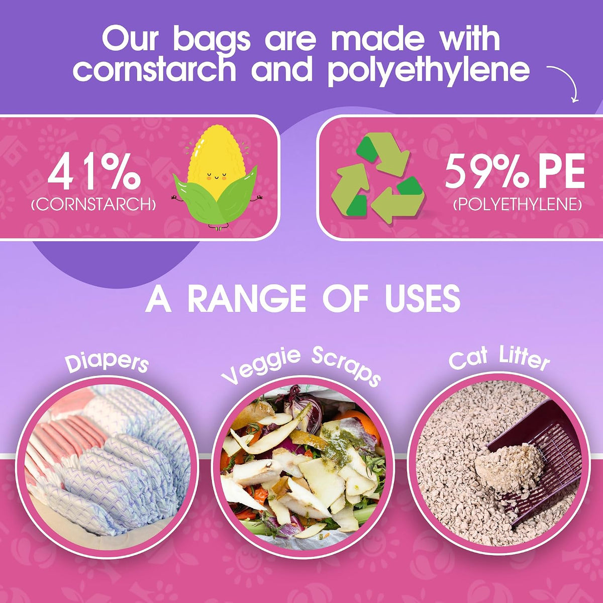 Pet N Pet Dog Poop Bags Rolls, 720 Count, Lavender Scented, Colorful