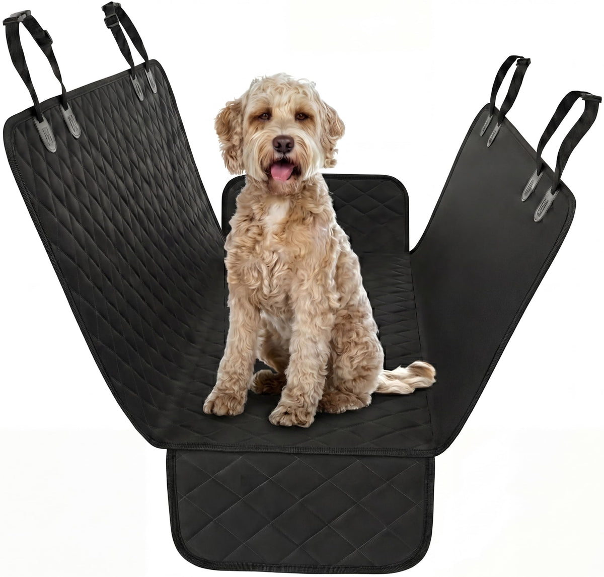 Black XL Dog Car Hammock Back Seat Cover, Waterproof Backseat Cover Protector for Truck Bench Rear of Sedans or SUVs, Essential Pet Supplies Vacuum or Wipe Clean, Machine Washable